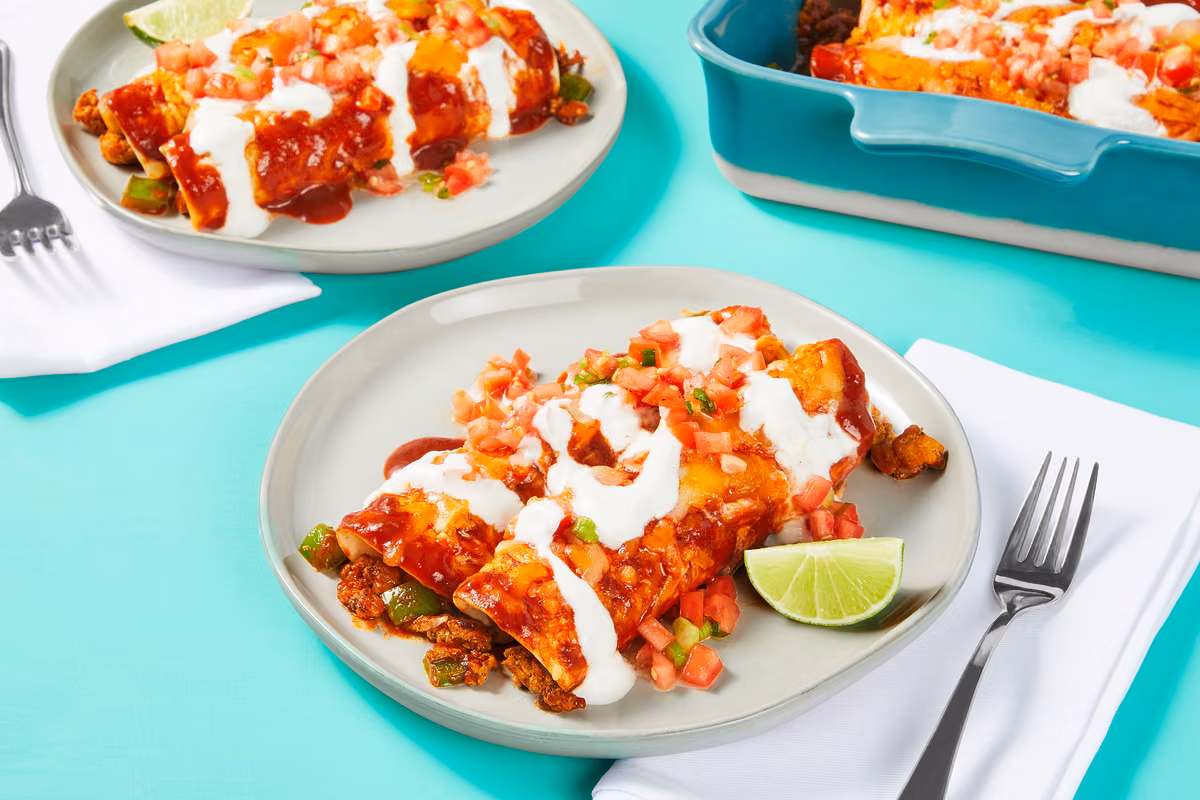 Tex-Mex Pork & Pepper Enchiladas
