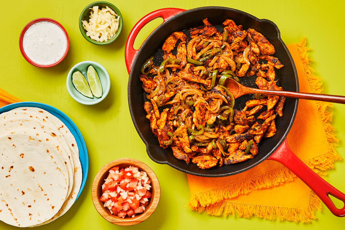 Cheesy Chicken & Pepper Fajitas