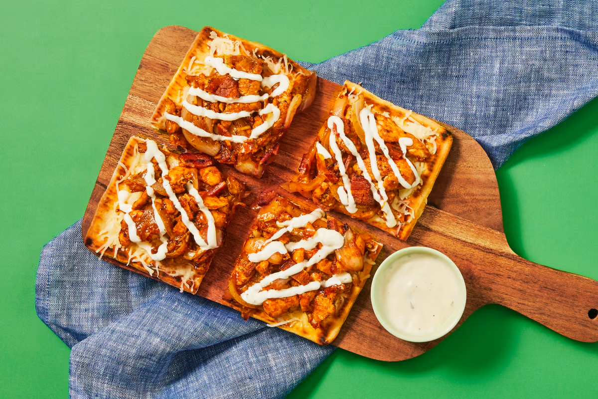 BBQ Chicken, Bacon & Onion Flatbreads