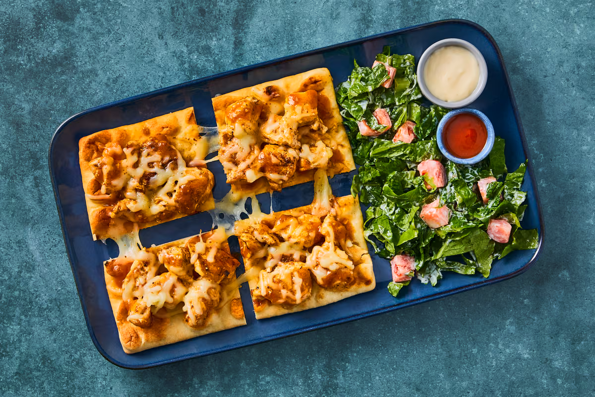 Cheesy Buffalo Chicken Flatbreads