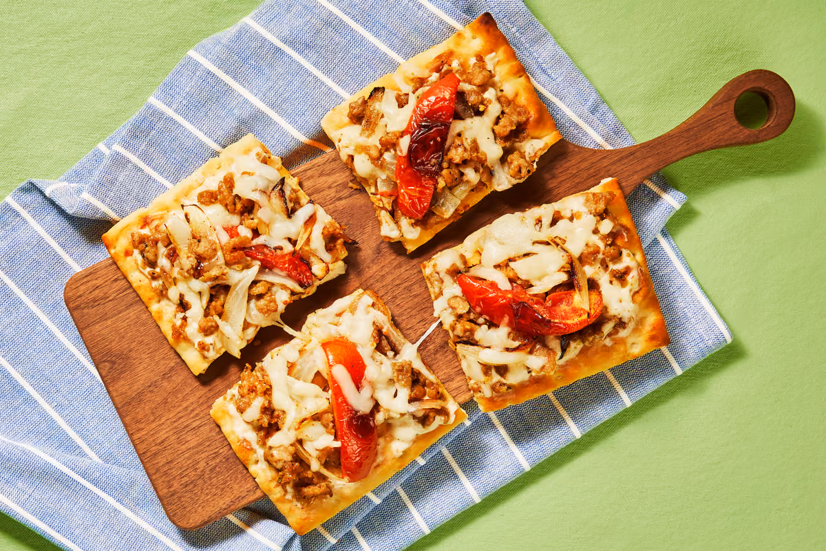 Chicken Sausage & Garlic Flatbreads