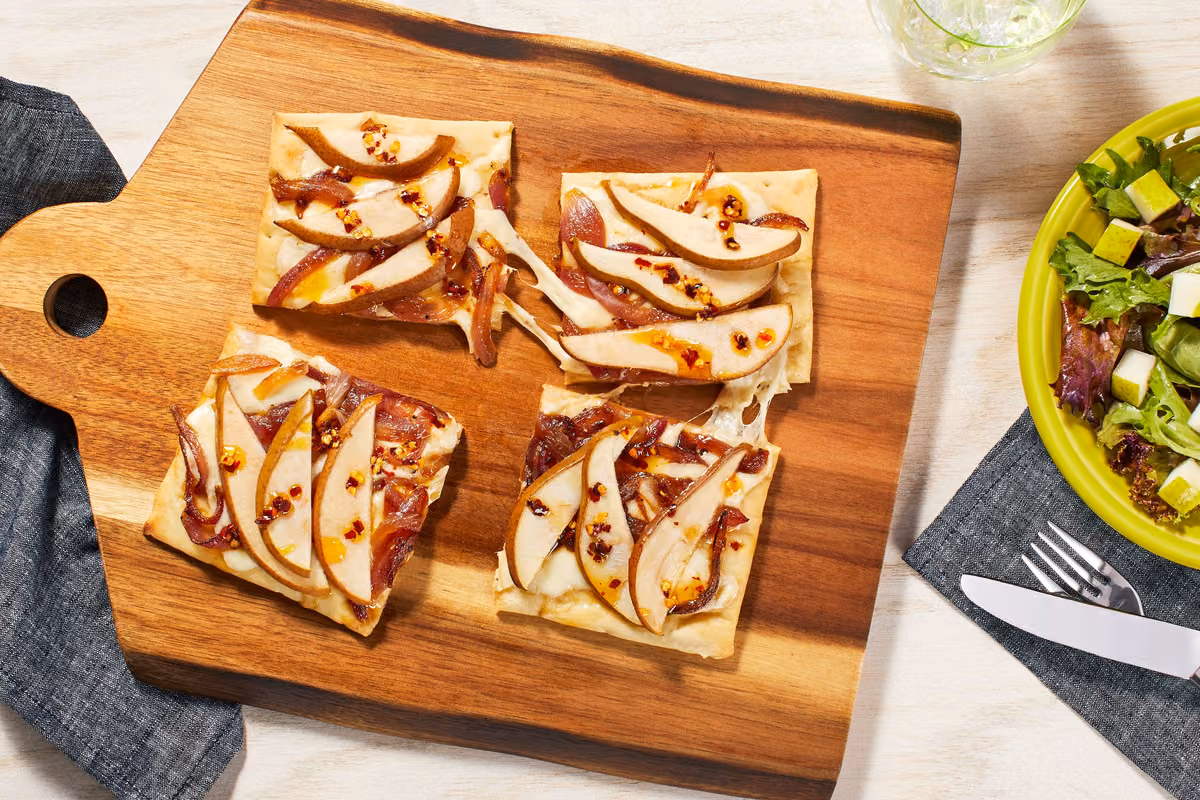 Pear and Balsamic Onion Flatbreads