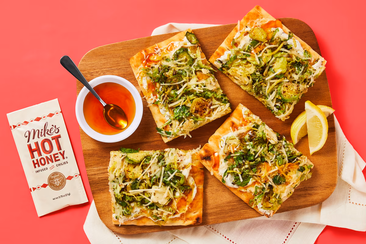 Hot Honey Brussels & Ricotta Flatbreads
