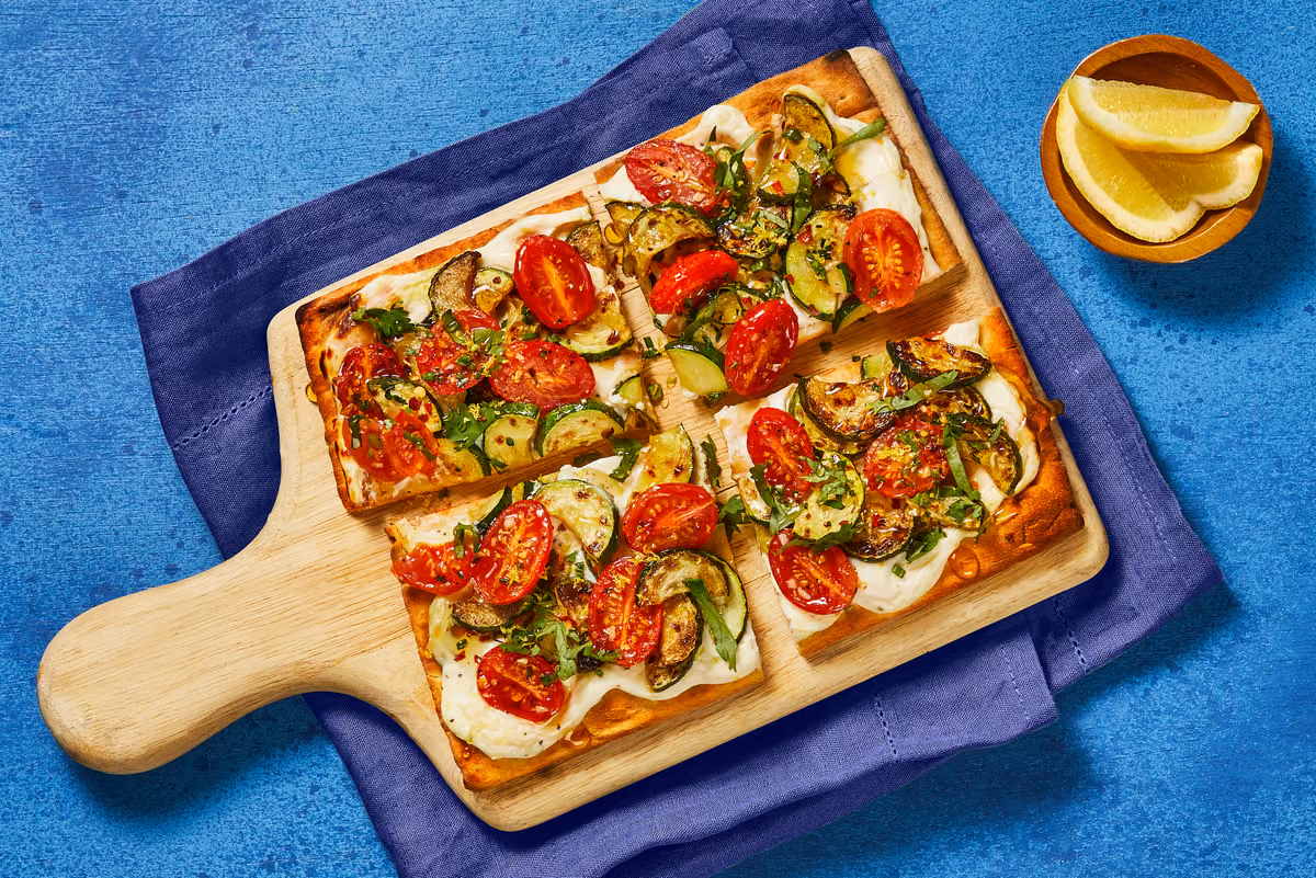 Prosciutto, Zucchini & Tomato Flatbreads