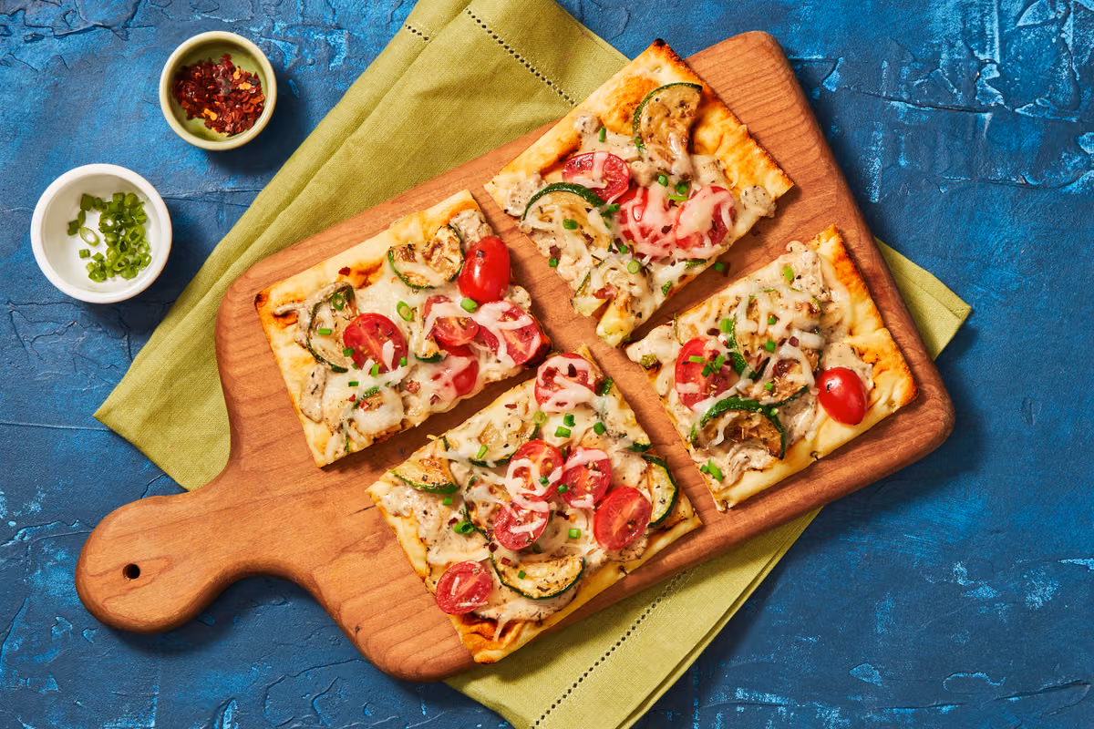 Roasted Garlic & Veggie Flatbreads