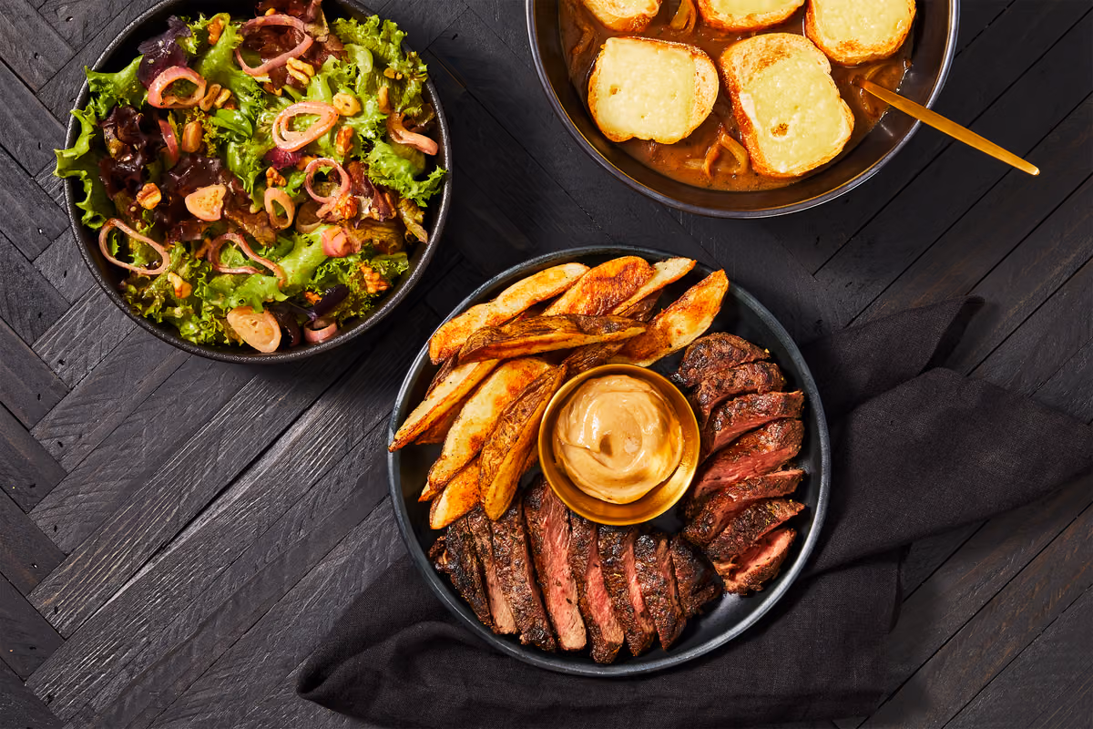 Steak Frites & French Onion Soup