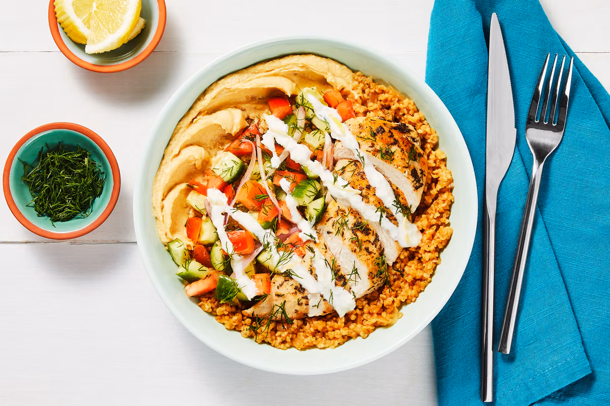 Chicken Gyro Bulgur Bowls