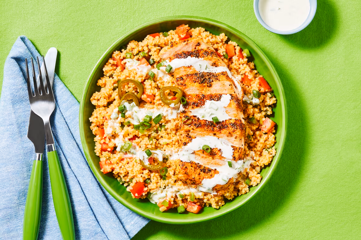 Fajita-Spiced Pork Chop Bulgur Bowls