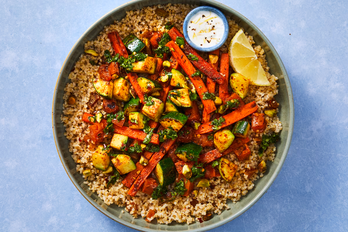 Spicy Tunisian Sirloin Steak Bulgur Bowls