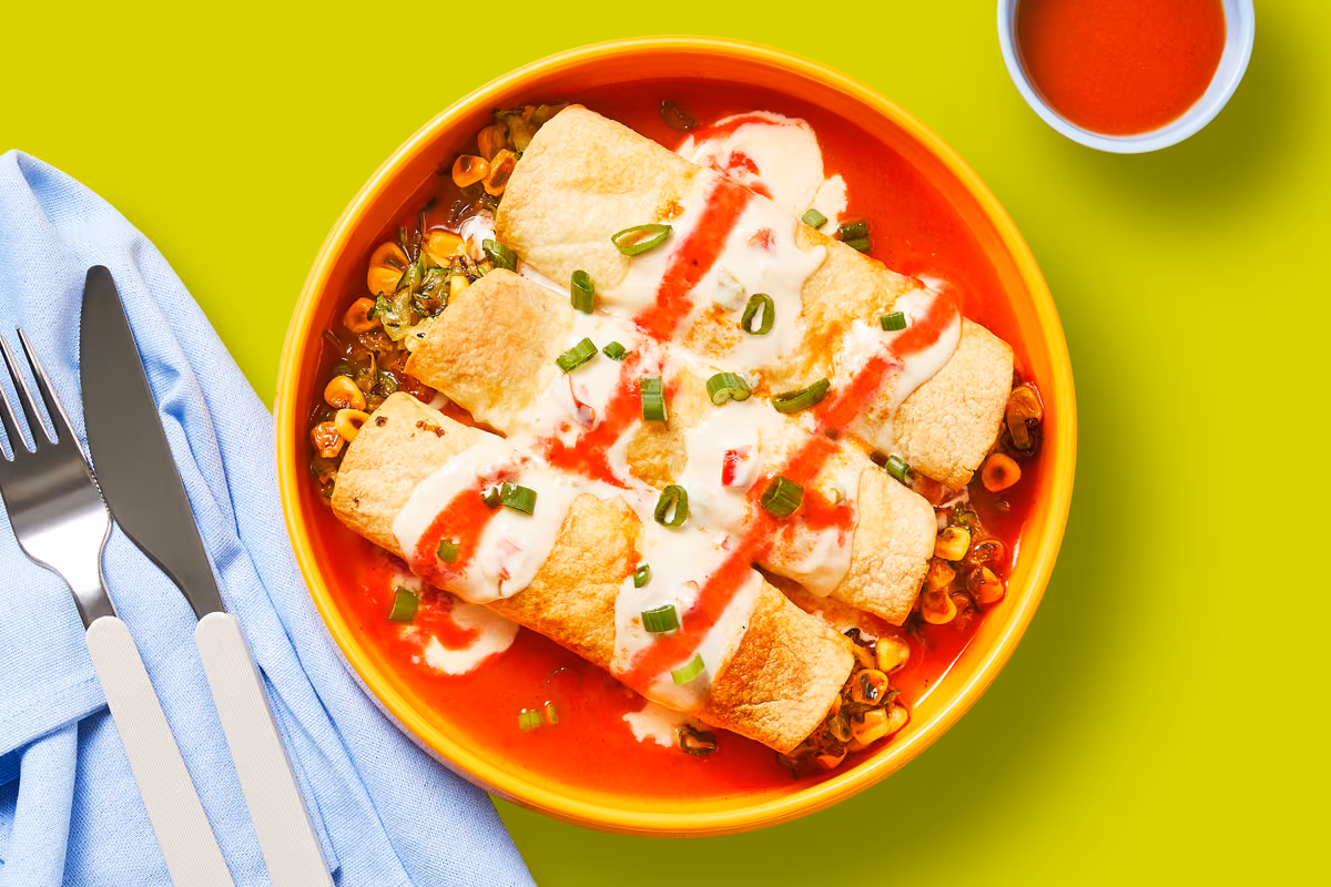 Southwest Corn & Zucchini Flautas
