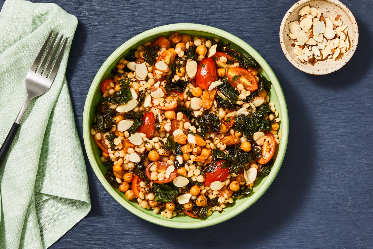 Roasted Kale & Chickpea Couscous Bowls