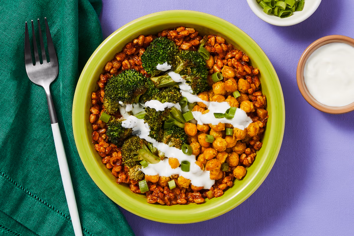 Curried Farro & Chickpeas