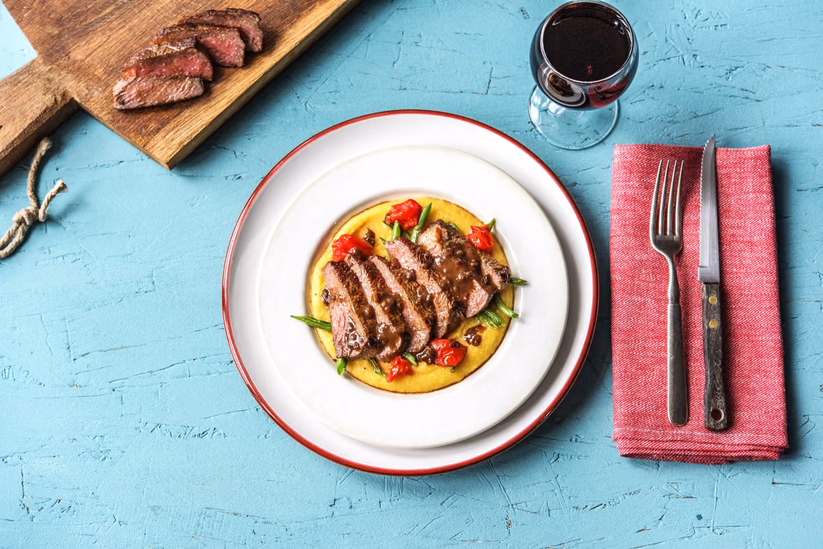 NY Strip Steak with Balsamic Reduction