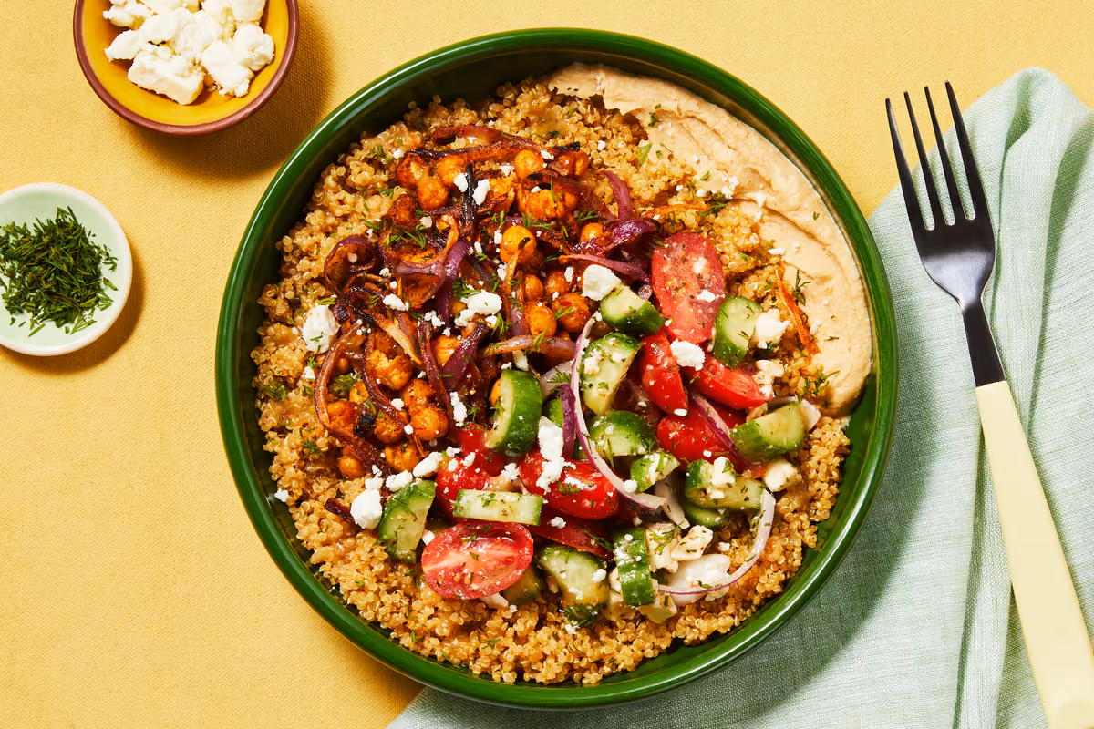 Greek Goddess Chicken & Quinoa Bowls