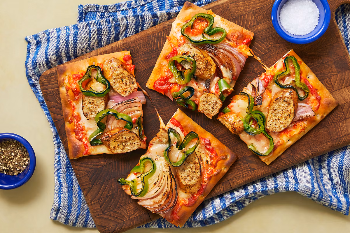Cheesy Pork Sausage Flatbreads