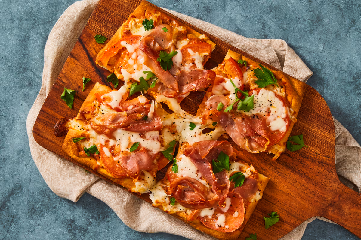 Crispy Prosciutto Romesco Flatbreads
