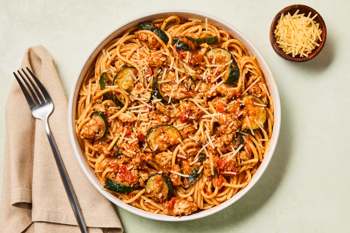 Chicken Sausage Linguine Bolognese