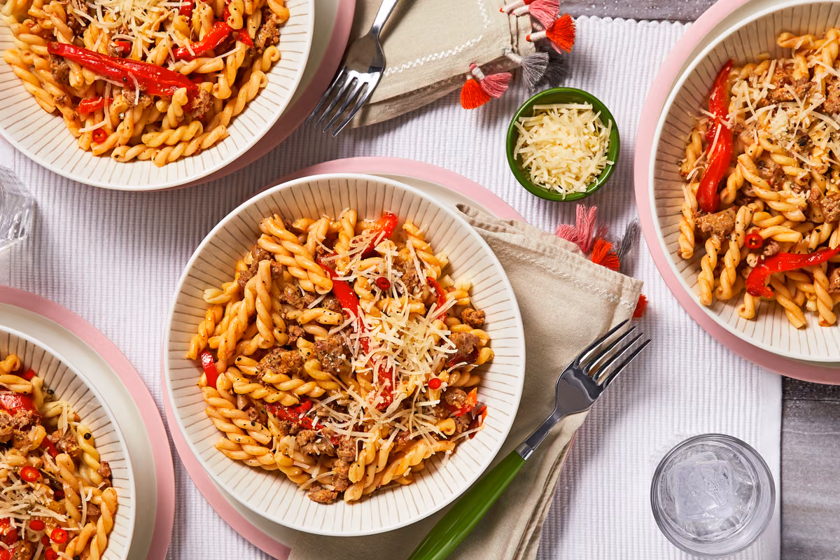 Sausage and Roasted Red Pepper Pasta