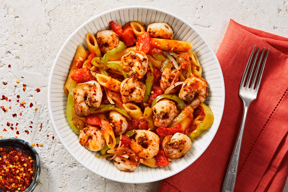 Shrimp Peperonata Pasta
