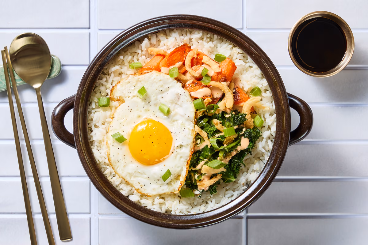 Korean-Style Kale & Carrot Bibimbap