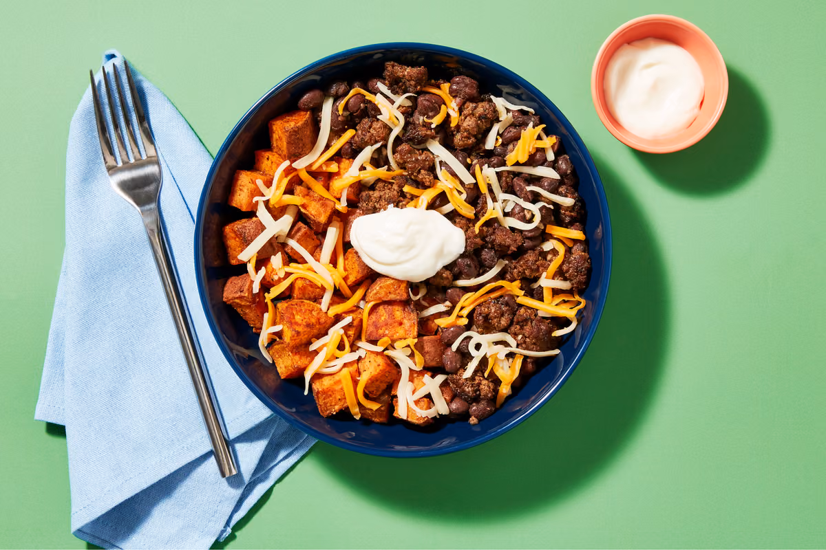 Sweet Potato, Bean & Beef Power Bowl