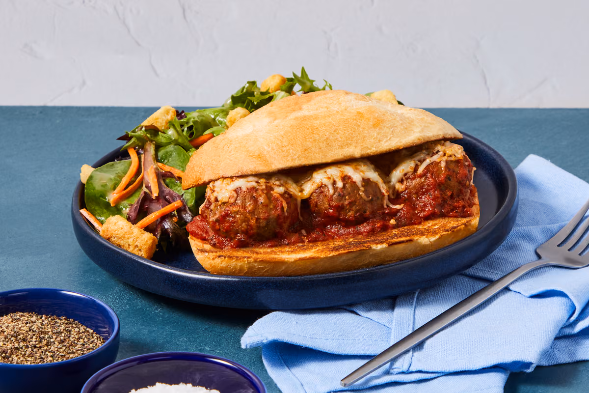 One-Pan Saucy Beef Meatball Subs