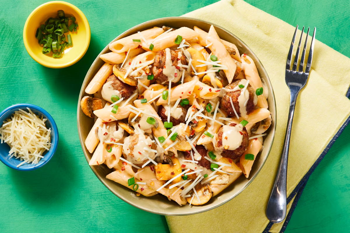 Penne with Pork Meatballs