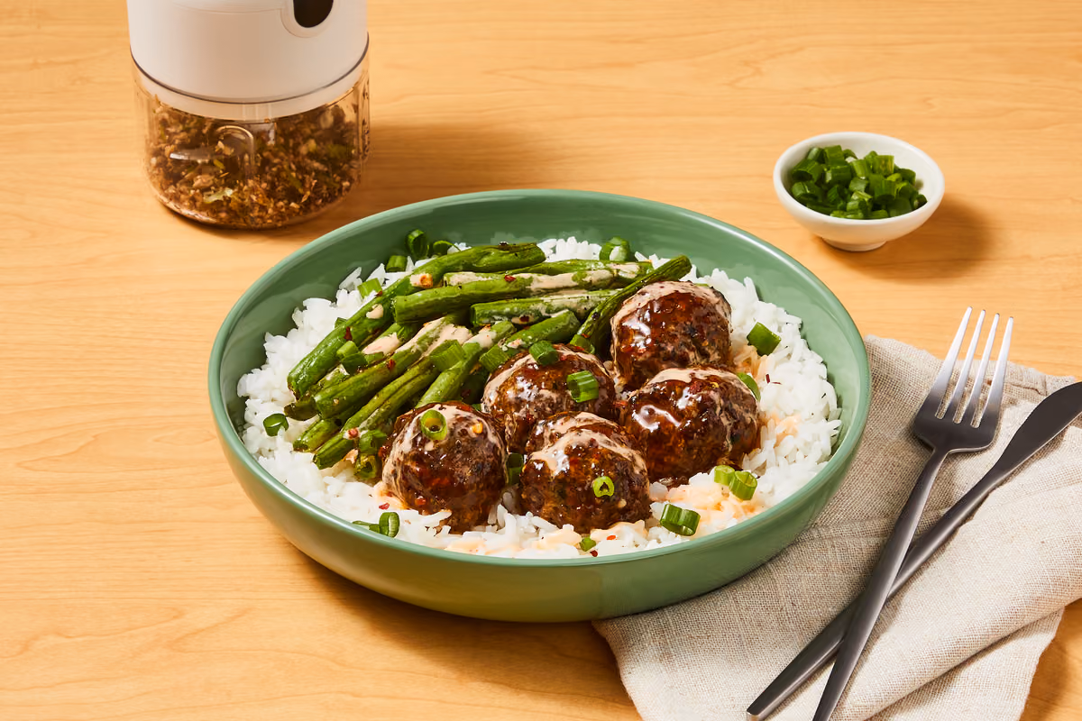 Soy-Glazed Beef & Mushroom Meatballs