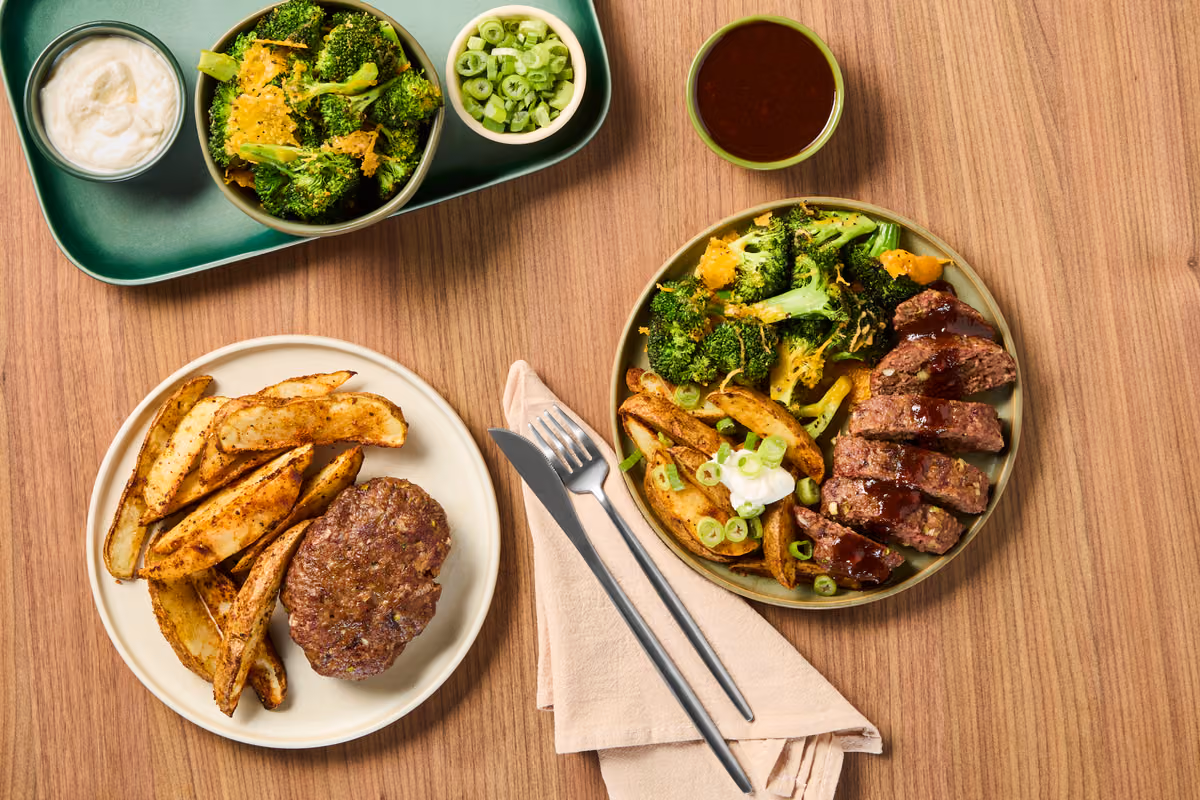 BBQ Meatloaf & Loaded Potato Wedges Bar
