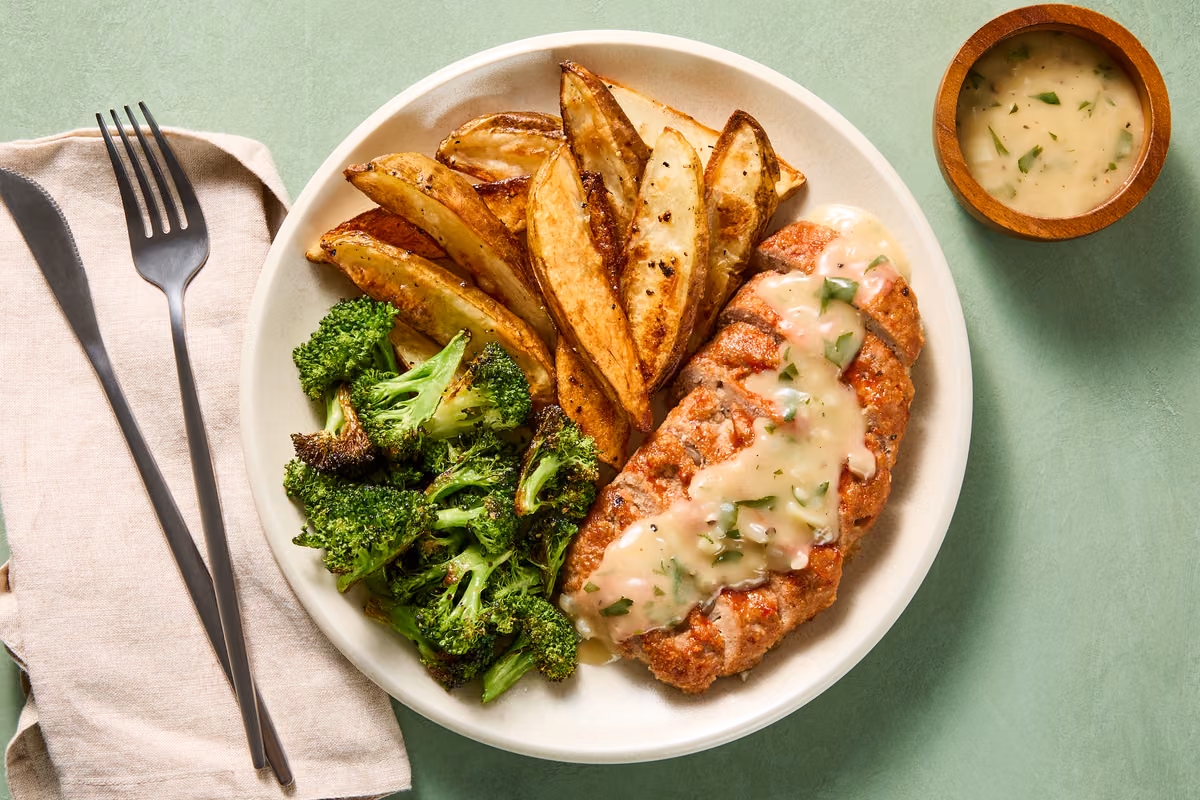 Cozy Turkey Meatloaves & Shallot Gravy