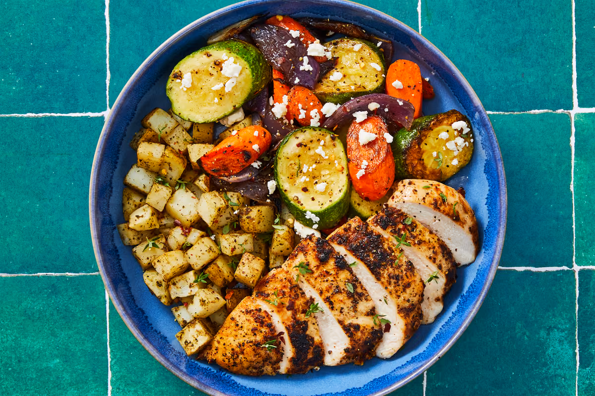 Roasted Chicken & Mediterranean Potatoes
