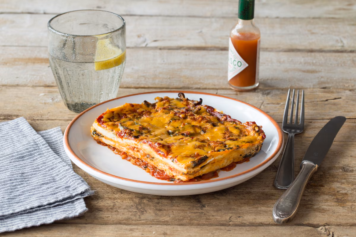 Layered Enchiladas: Roasted Mushroom and Zucchini