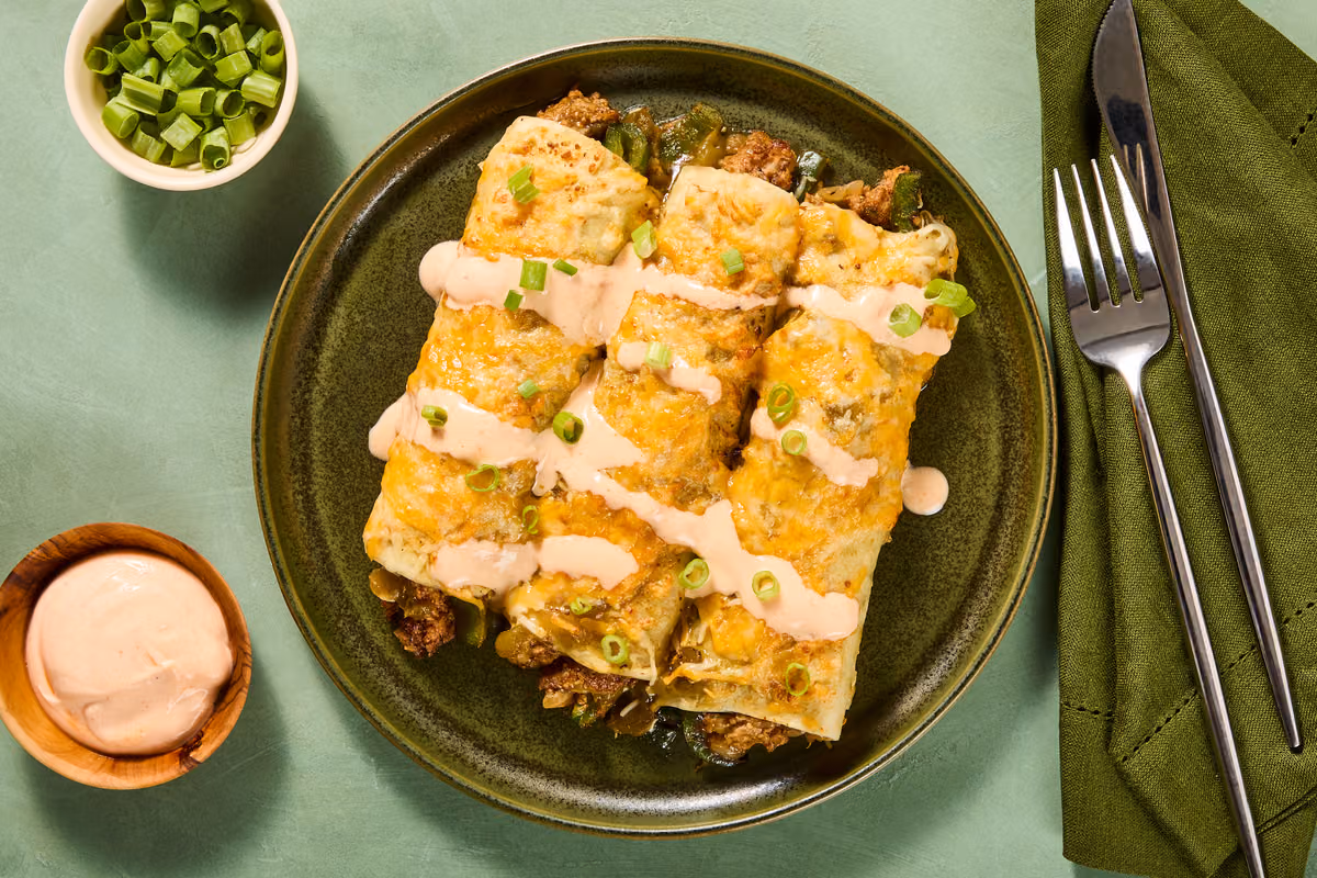 One-Pan Tofu Enchiladas Verdes
