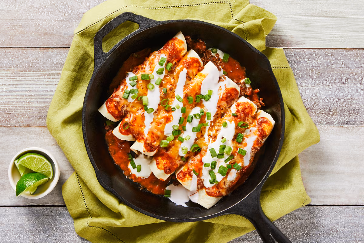 Plant-Based Protein Enchiladas Rojas