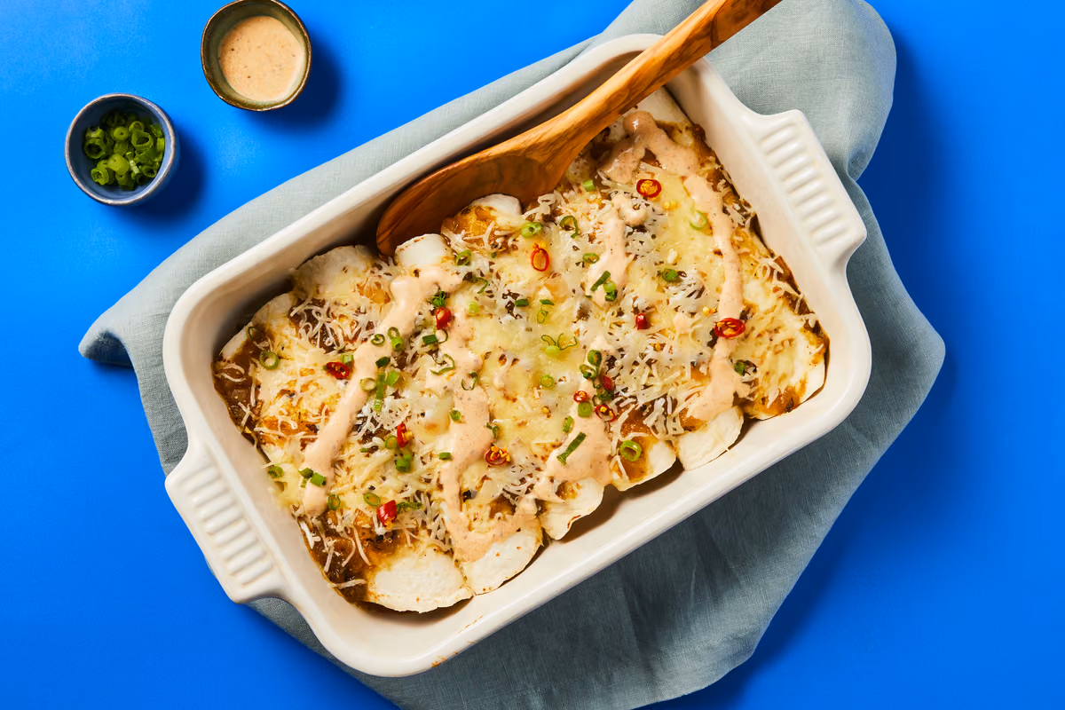 Plant-Based Protein Enchiladas Verdes