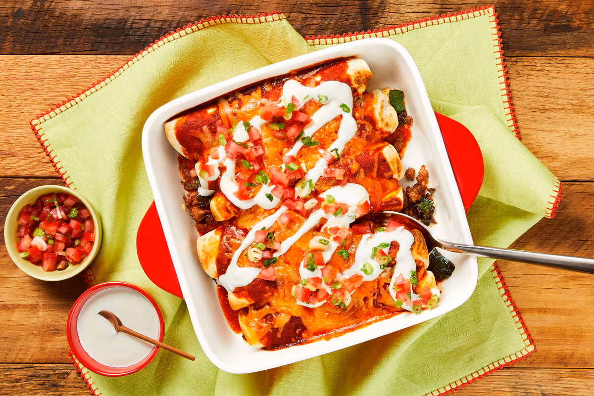 Pork & Pepper Enchiladas