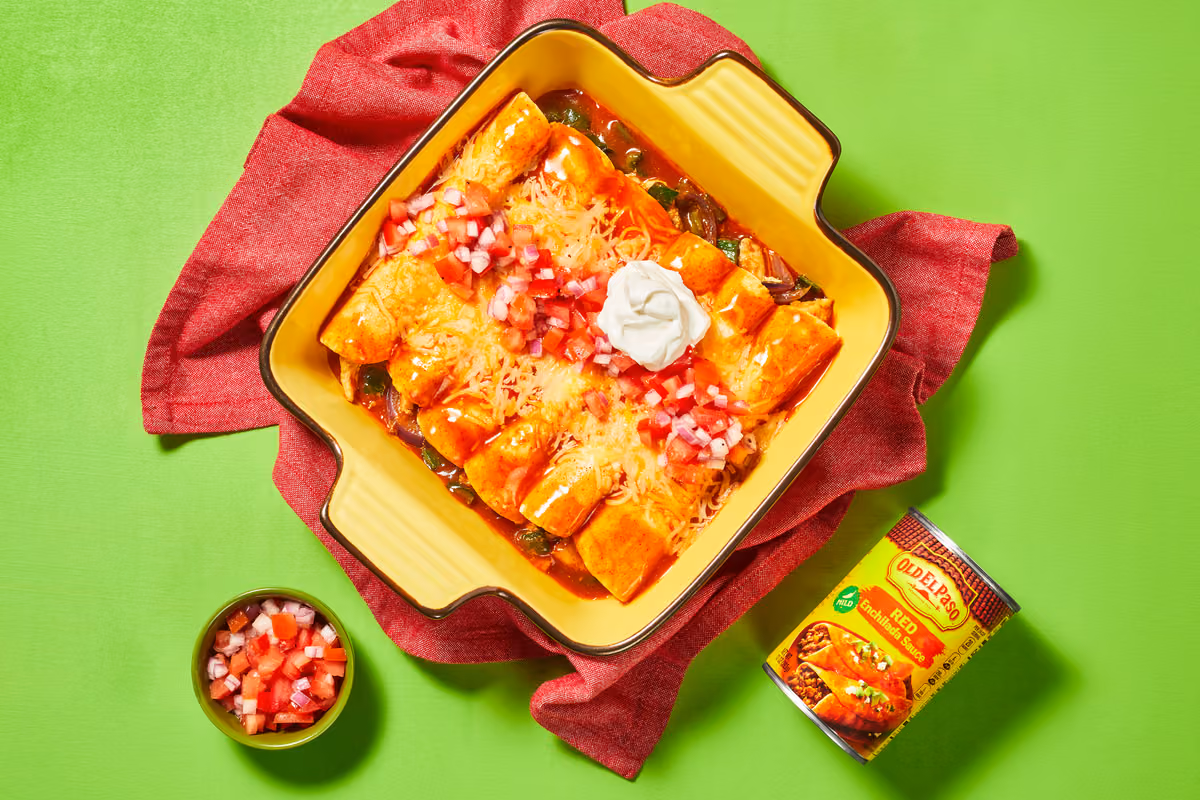 Red Chili Chicken Enchiladas