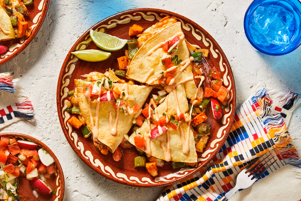 Sweet Potato and Poblano Quesadillas