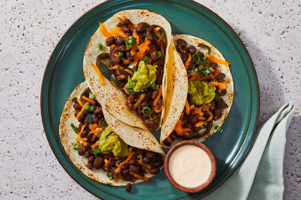 One-Pan Cheesy Black Bean Tacos