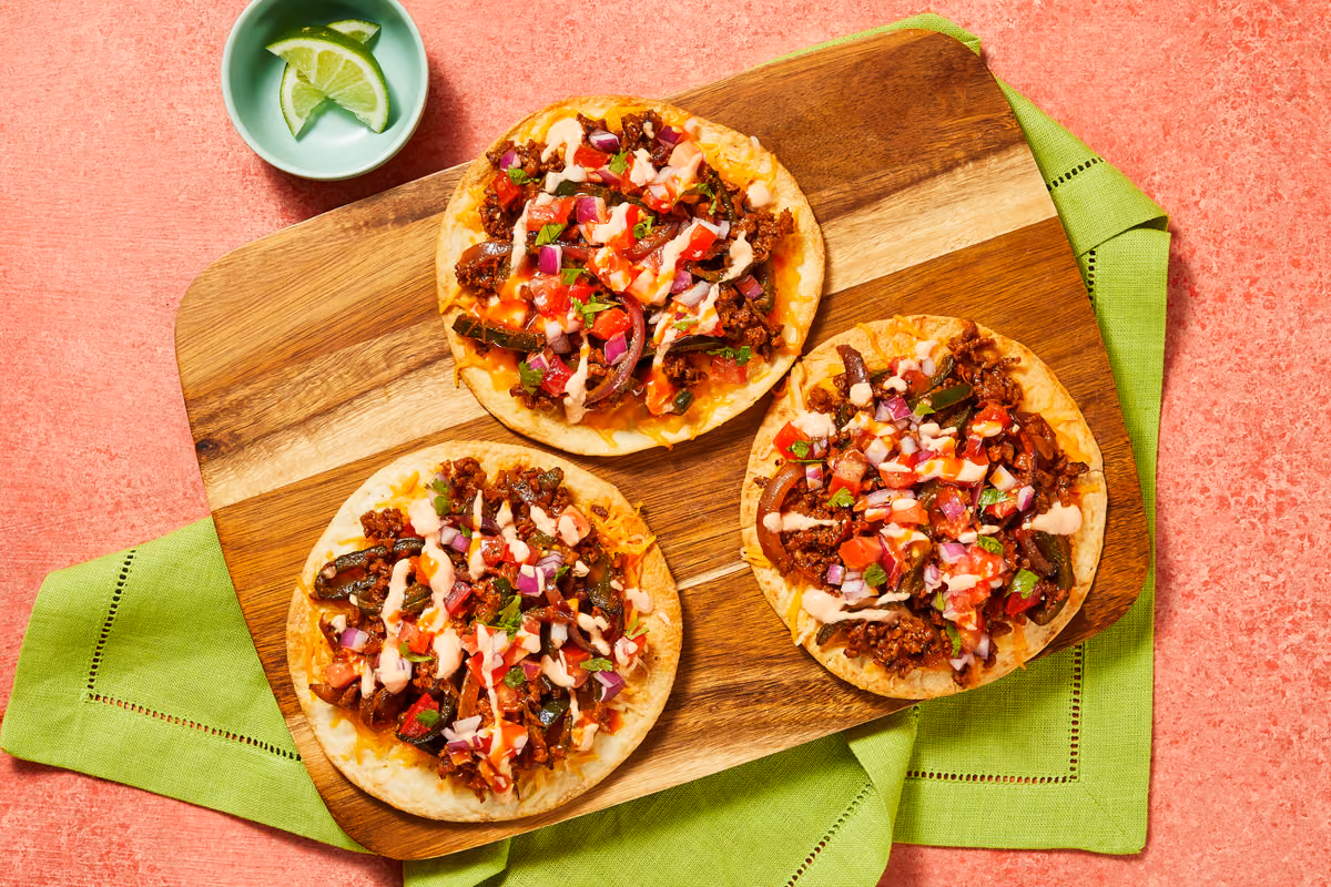 Cheesy Plant-Based Protein Tostadas