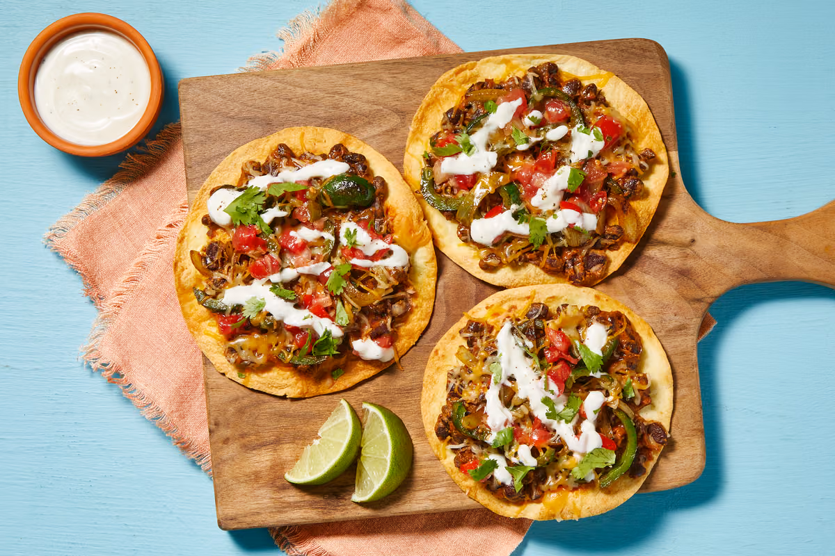 Smashed Black Bean & Turkey Tostadas