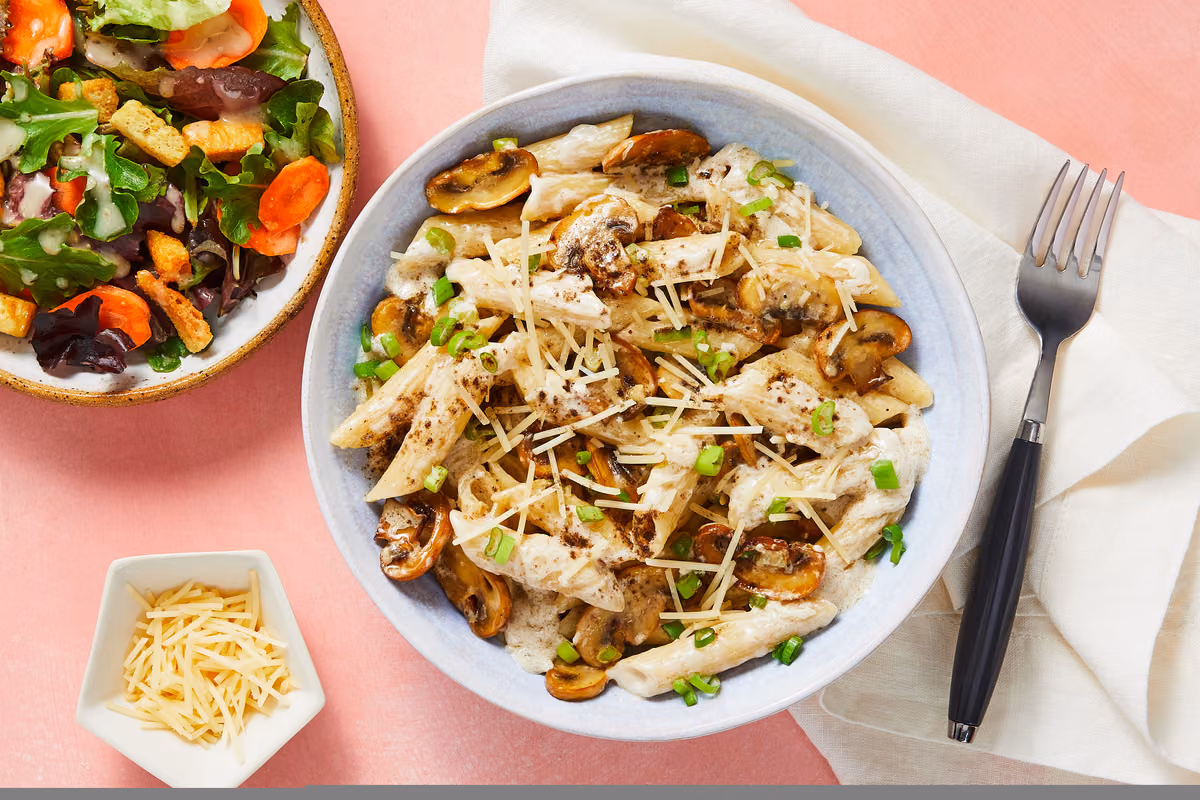 Mushroom Penne with Truffle Cream