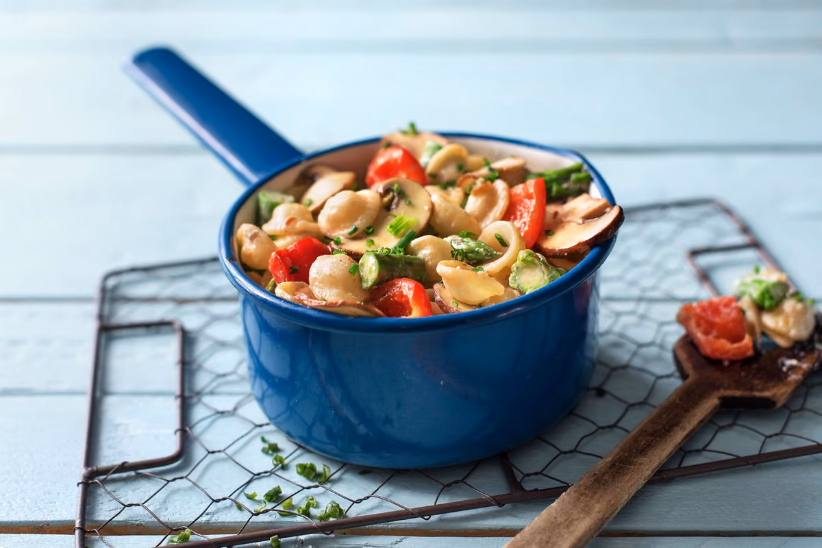 Portobello and Orecchiette Primavera