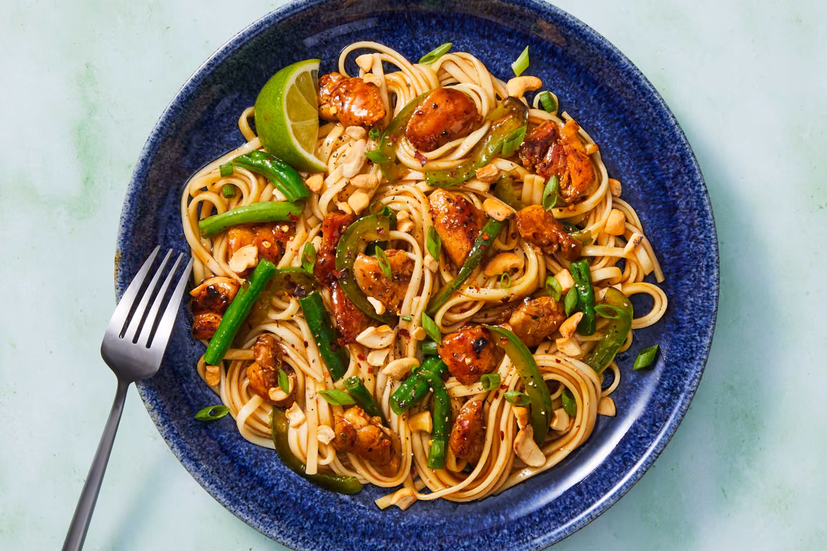 Spicy Cashew Chicken Ramen Noodles