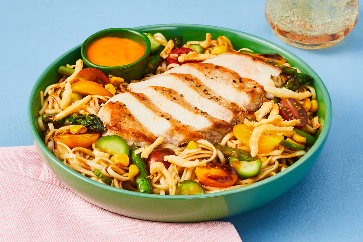 Summer Veggie Brothless Pork Ramen