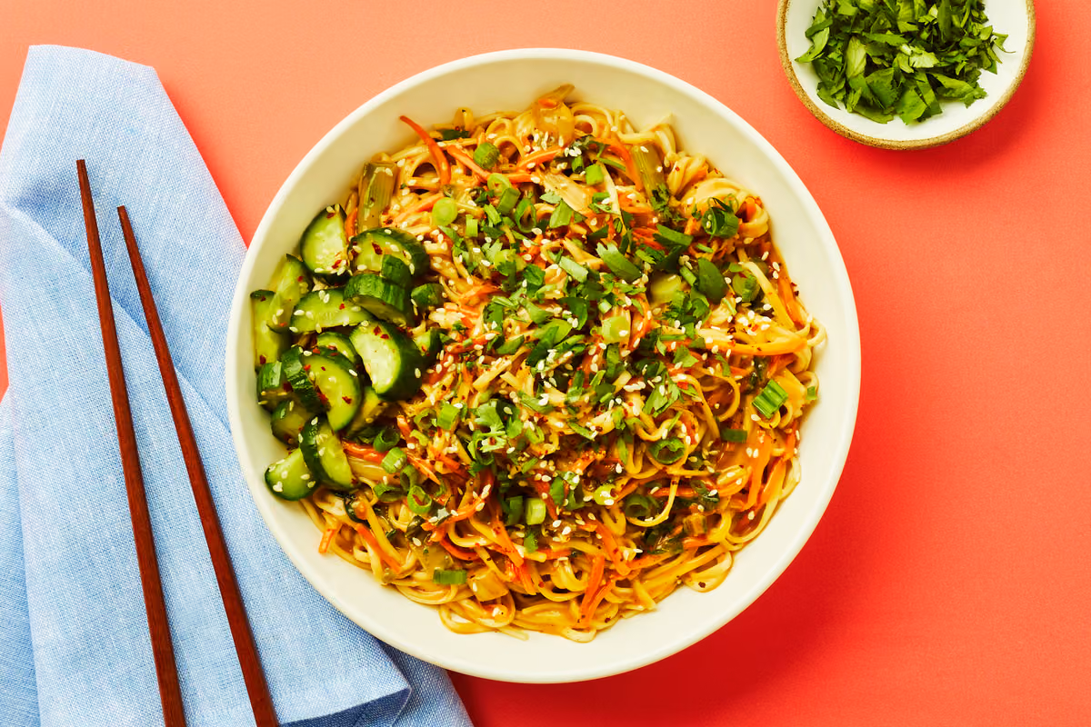 Vegan Peanut Sesame Noodle Stir-Fry