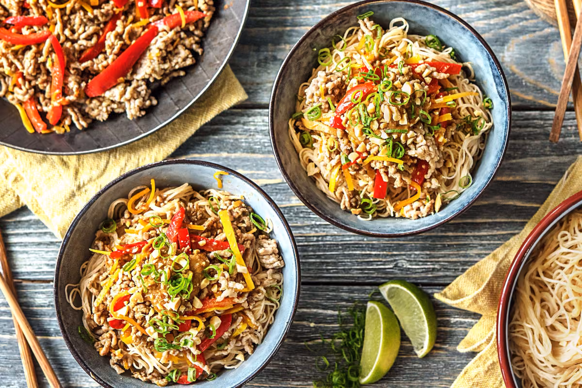 Peanut Pork Noodle Bowl