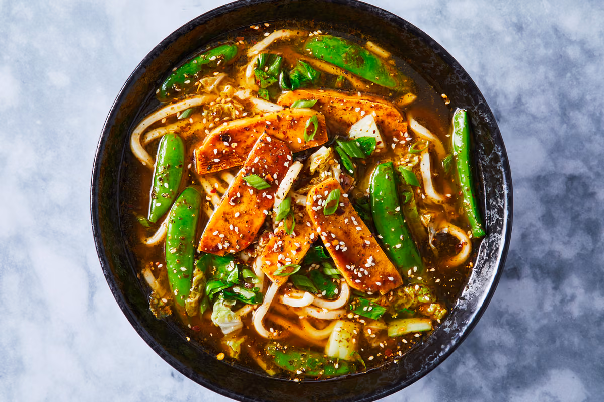 Hoisin Tofu & Veggie Udon Noodle Soup