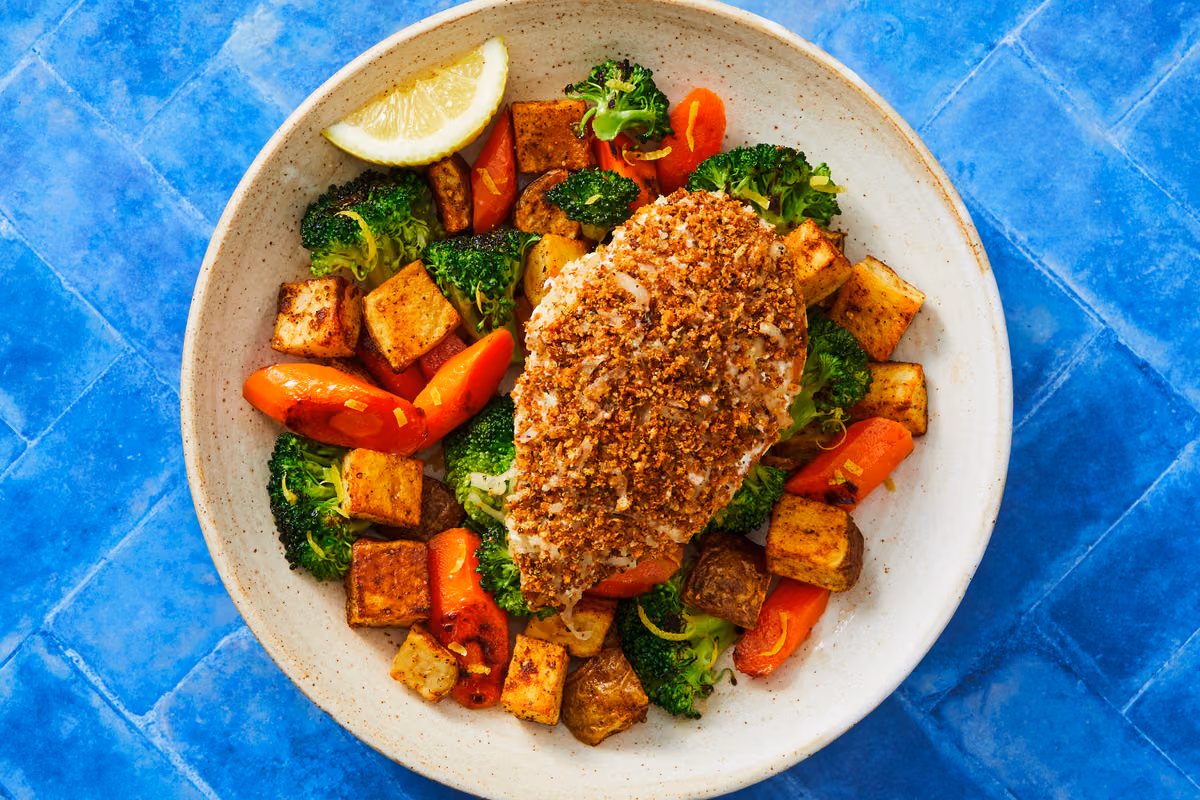 Crunchy Italian Chicken Sheet Pan Bake