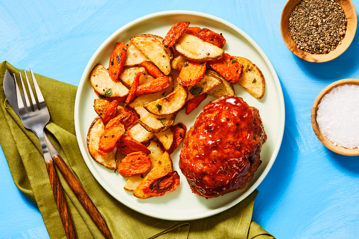 Sheet Pan Gouda-Stuffed Pork Meatloaves